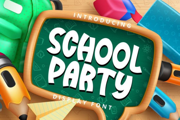 School Party: A Friendly Display Font for Web Design